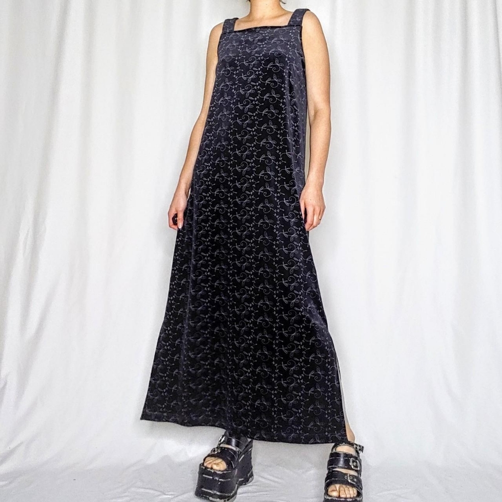 SOLD 90s vintage velvet maxi dress - Picture 1 of 4